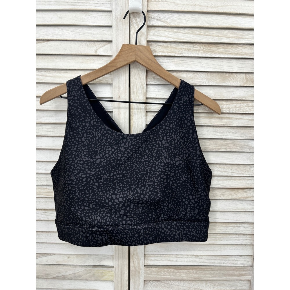 Fabletics Sports Bra 3X Black Animal Print Activewear Gym
